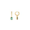 Fairley Crystal Hoops - Emerald