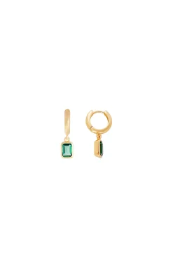 Fairley Crystal Hoops - Emerald