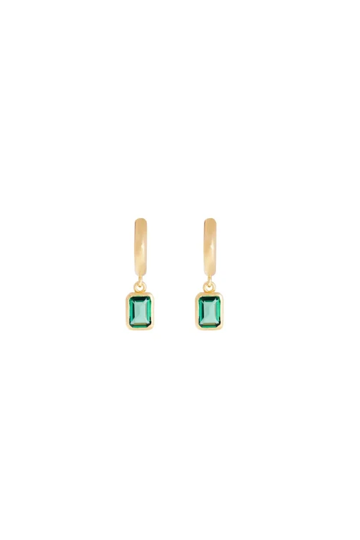 Fairley Crystal Hoops - Emerald