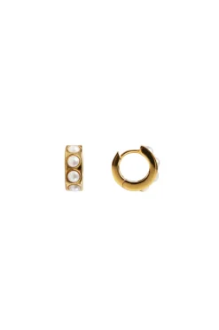 Fairley Pearl Huggie - Gold