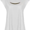 Husk Beaded Tee - White