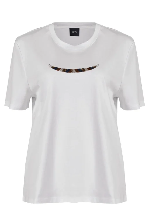 Husk BEADED TSHIRT - White