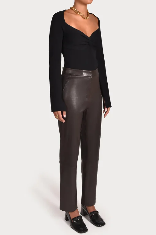 Husk CROP LEATHER - Chocolate