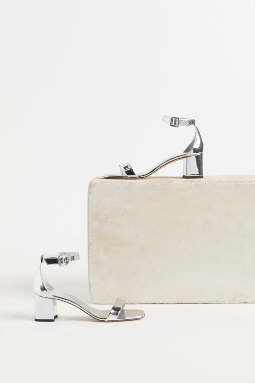Husk GRACE SANDALS - Mirror Silver
