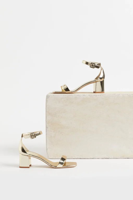 Husk GRACE SANDALS - Mirror Pale Gold