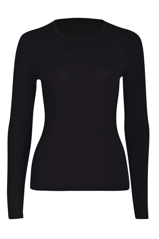 Husk MERINO CREW - Black