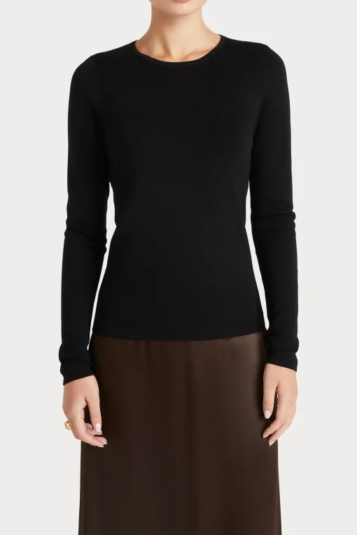 Husk MERINO CREW - Black