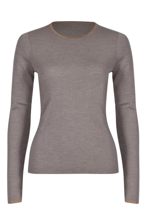 Husk MERINO CREW - Stone