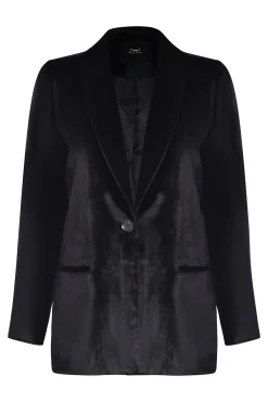 Husk Velvet Blazer - Black