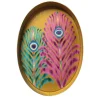 Les Ottomans Peacock Oval - Yellow