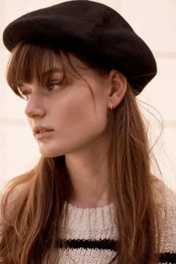 Sarah J Curtis Wool Beret - Black